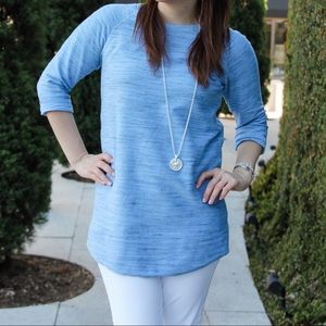 Topshop blue space dye tunic top